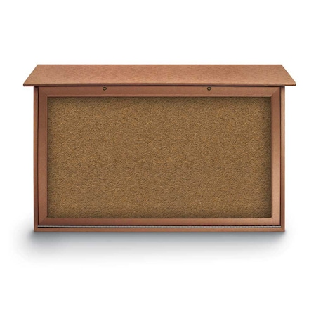 United Visual Products Indoor Enclosed Combo Board, 48"x36", White Frame/Blue & Pearl UVCB4836W-BLUE-PEARL